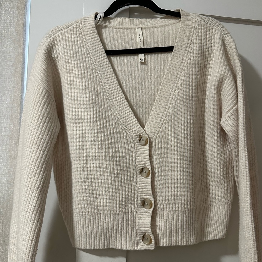 Aritiza beige wool cardigan